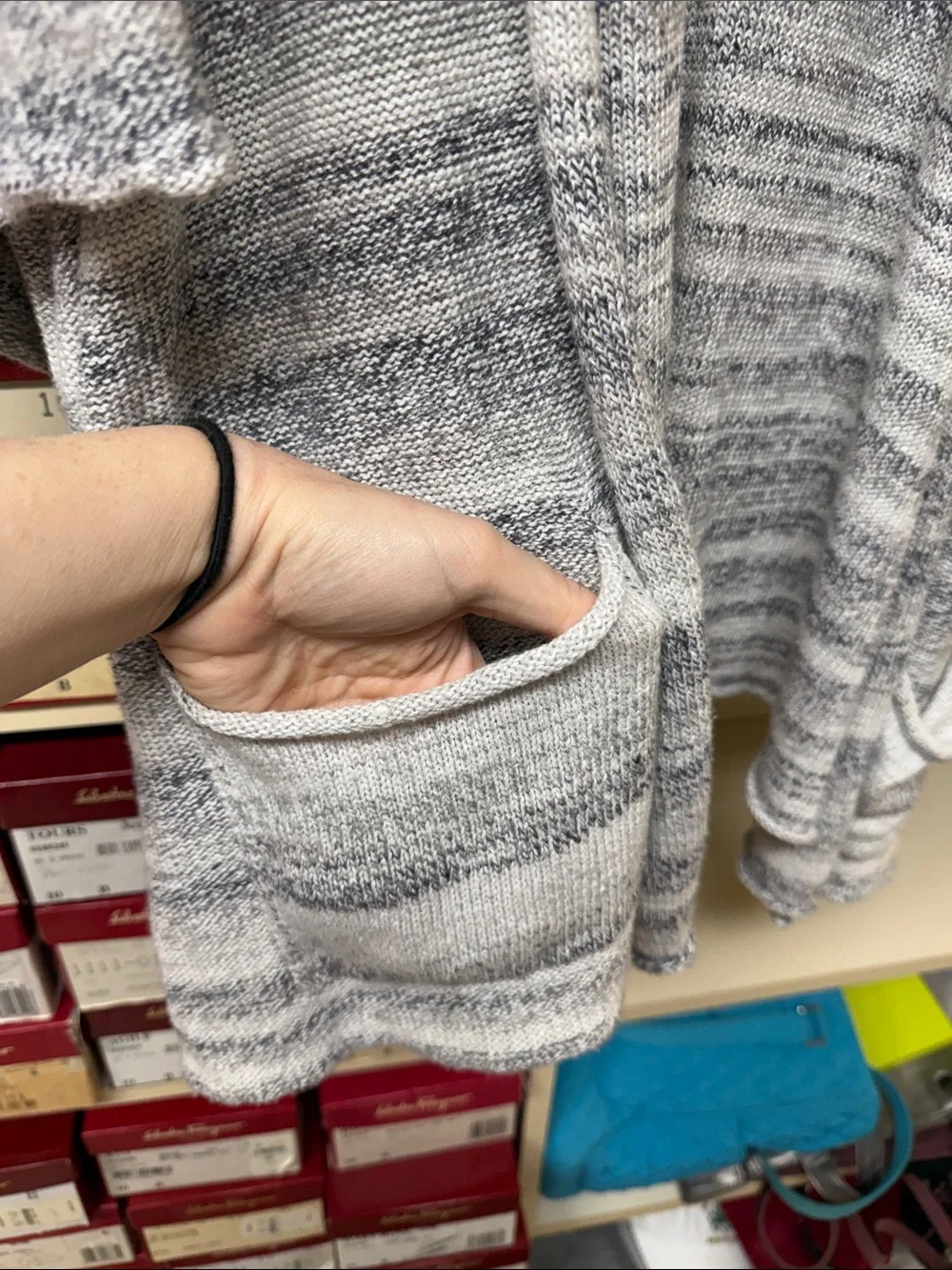 eskandar Heathered Gray Open-Front linen and silk blend Cardigan
